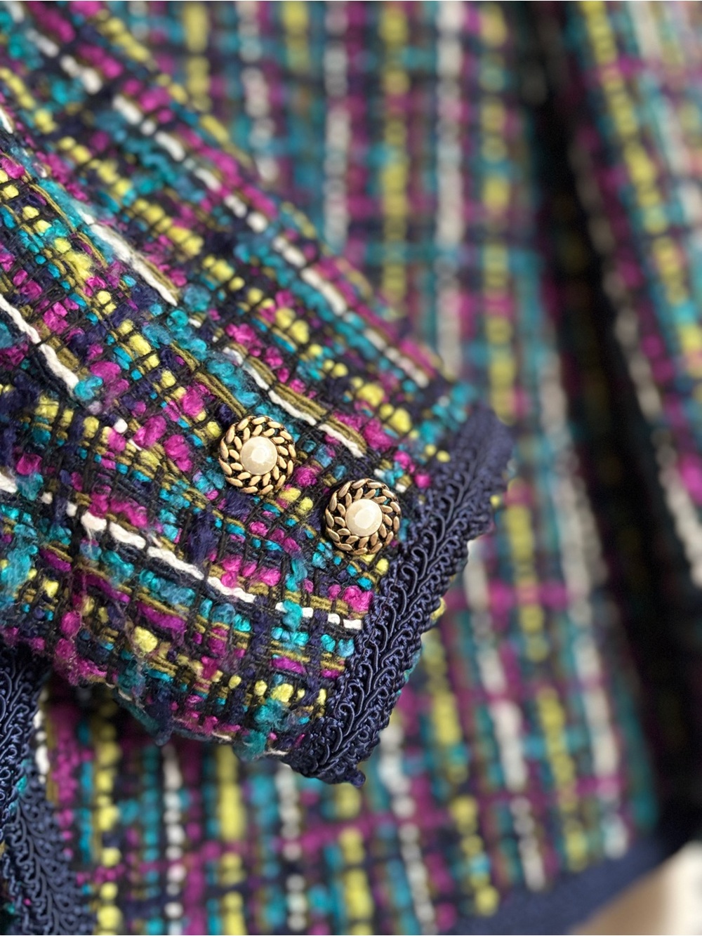 Vintage Alexon Multicolor Boucle Tweed Blazer Jacket U.S. 12 - Picture 7 of 14